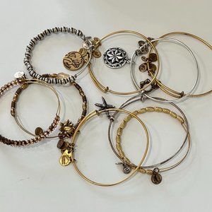 Alex and Ani beaded and charm bangles - 9 Assorted
